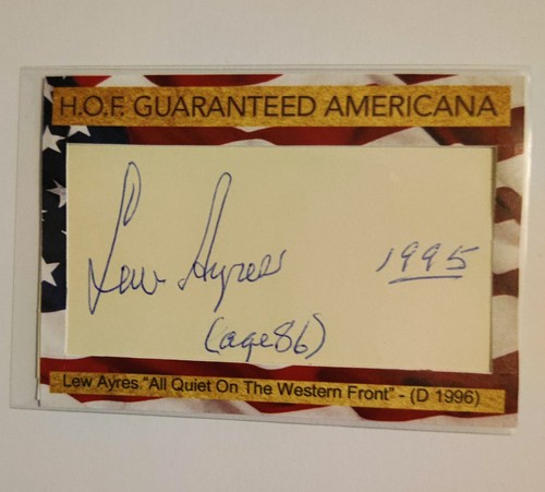Lew ayres signed cut - signed,